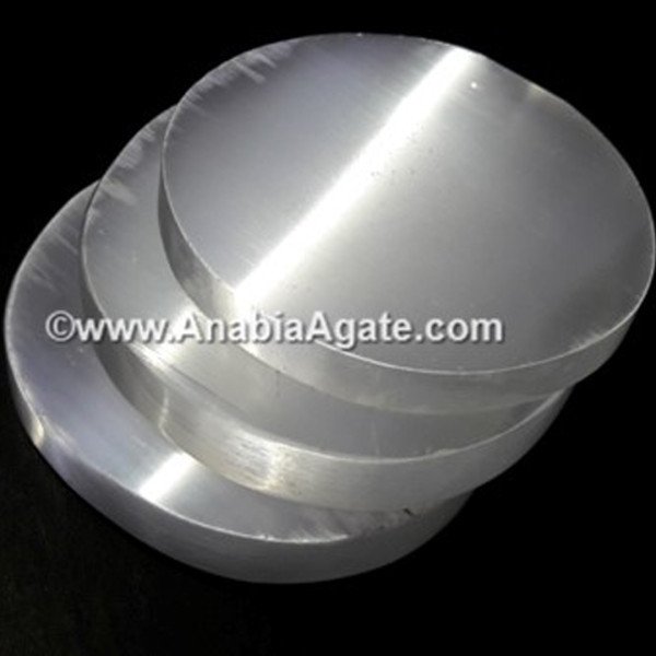 Round Selenite Charging Plates - Cleanse and Charge Your Crystals