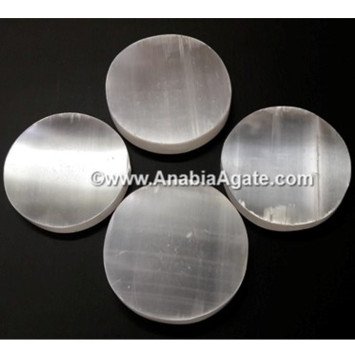 Round Selenite Charging Plates - Cleanse and Charge Your Crystals