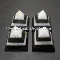 Snow Quartz & Black Agate Bonded Baby Pyramid