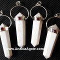 Scolecite Double Point Pencil Pendants - Unique Crystal Jewelry