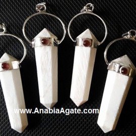 Scolecite Double Point Pencil Pendants - Unique Crystal Jewelry