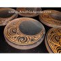 Selenite Charging Plate Etched with Crescent Moon Design Highest Quality Selenite Type 2