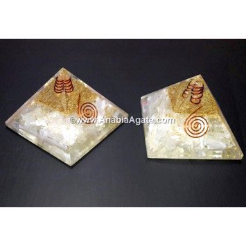 Selenite Orgone Pyramid (60-65mm) - Harmonize Your Space