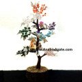 Seven Chakra Gemstone Tree with Sparrows - Balance Your Energies