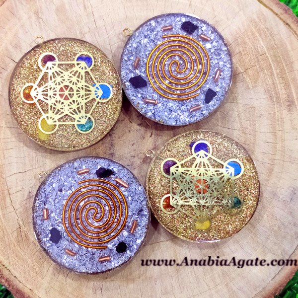 Seven Chakra Metatron Cube Symbol Orgone Pendant