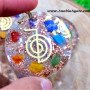 Seven Chakra Orgone Pendant with Cho Ku Rei Symbol - Balance Energy Necklace
