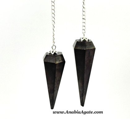 Shungite Faceted Pendulum for Healing & Energy Work