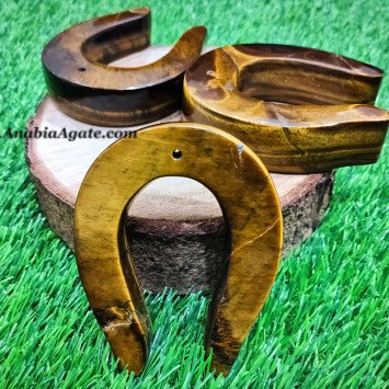 Tiger Eye Horseshoe - Handcrafted Protection Amulet
