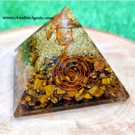Tiger Eye Orgone Pyramid - 60 to 75 mm