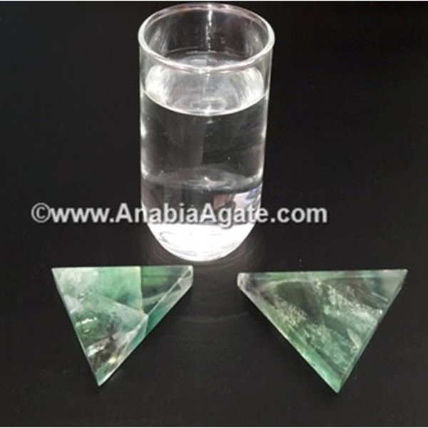 Rainbow Fluorite Triangle Gemstone Charging Plates for Healing Energy