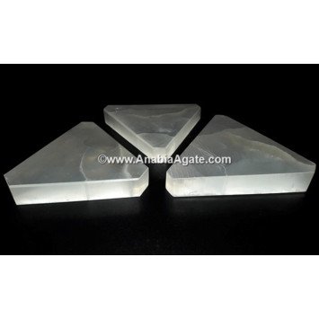 Triangle Selenite Charging Plates - Cleanse and Charge Your Crystals