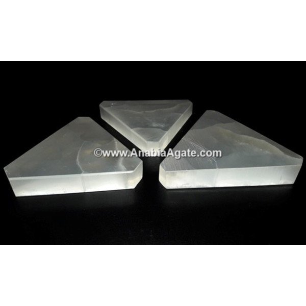 Triangle Selenite Charging Plates - Cleanse and Charge Your Crystals