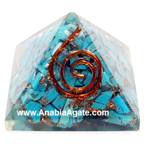 Turquoise Orgone Baby Pyramid - Handcrafted Energy Healing Crystal