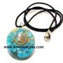 Turquoise Orgone Oval Pendant With Cord | Handmade Energy Healing Jewelry