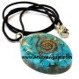 Turquoise Orgone Oval Pendant With Cord | Handmade Energy Healing Jewelry