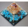 Turquoise Orgone Pyramid With Amethyst Tumble | Size 65 - 75mm