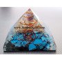 Turquoise Orgone Pyramid With Amethyst Tumble | Size 65 - 75mm