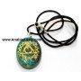 Turquoise Vishuddha Chakra Engraved Orgone Oval Pendant With Cord | Balance Your Energy