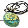 Turquoise Vishuddha Chakra Engraved Orgone Oval Pendant With Cord | Balance Your Energy