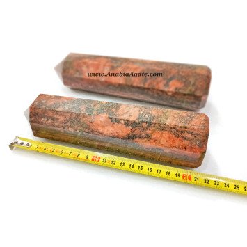 Unakite Stone Big Size Obelisk and Tower - Natural Crystal Decor