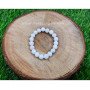 White Agate Gemstone Elastic Bracelet - Handcrafted Natural Stone Jewelry