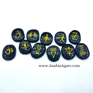 Black Jasper 11pcs Wiccan Set | Karuna Reiki Set | Sacred Ritual Tools and Crystals