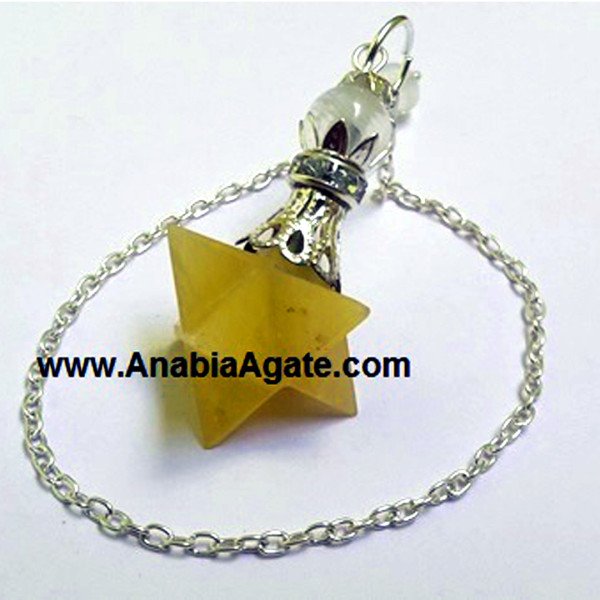 Yellow Aventurine Merkaba Pendulum - Healing Crystal Dowsing Tool