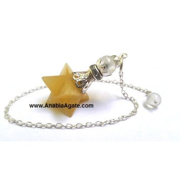 Yellow Aventurine Merkaba Pendulum - Healing Crystal Dowsing Tool