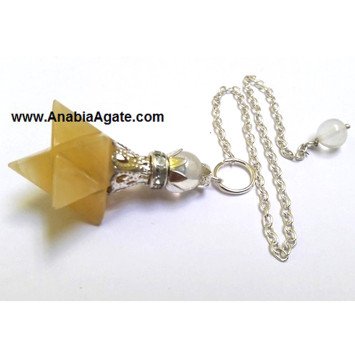 Yellow Aventurine Merkaba Pendulum - Healing Crystal Dowsing Tool