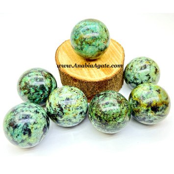 African Turquoise Gemstone Balls - Unique Decor