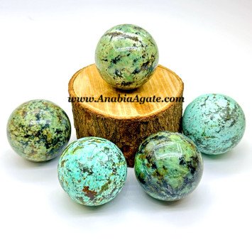 African Turquoise Gemstone Balls - Unique Decor