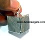 Agate Cube Silver Electroplated Pendants