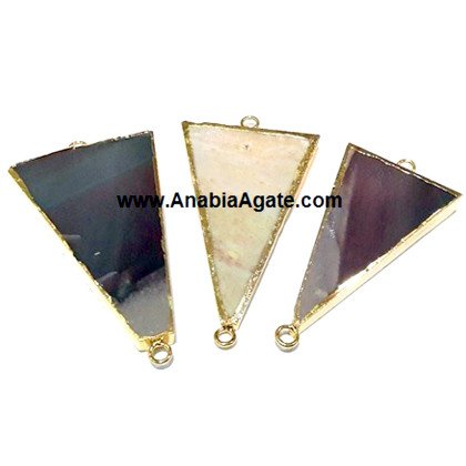 Agate Triangle Golden Electroplated Connectors | High-Quality Jewelry Findings