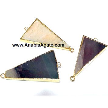 Agate Triangle Golden Electroplated Connectors | High-Quality Jewelry Findings