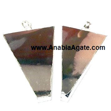 Agate Triangle Silver Electroplated Pendant - A Unique and Stylish Accessory