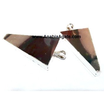 Agate Triangle Silver Electroplated Pendant - A Unique and Stylish Accessory