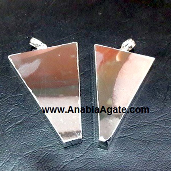 Agate Triangle Silver Electroplated Pendant - A Unique and Stylish Accessory