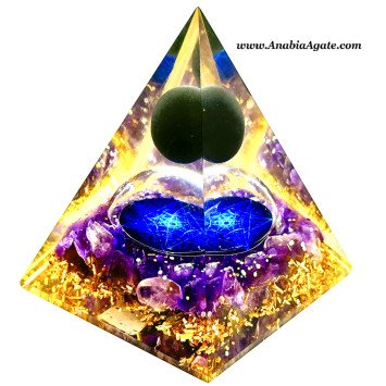 Amethyst & Black Obsidian Orgone Pyramid – Healing Energy