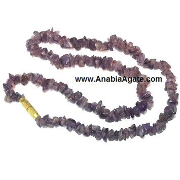 Amethyst Chips Necklace - Handmade Healing Crystal Jewelry