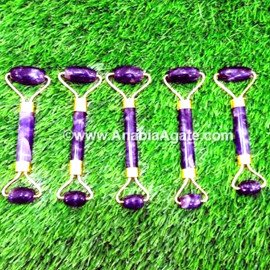 Amethyst Face Massage Roller - Natural Crystal Beauty Tool