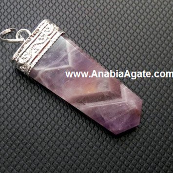 Amethyst Flat Stick Pendant - Exquisite Handcrafted Jewelry