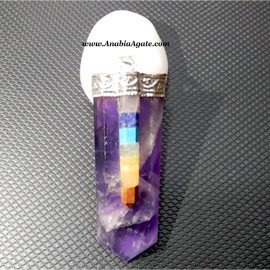 Amethyst Flat Stick Pendant With Chakra Bonded Pencil