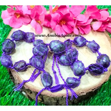 Amethyst Netted Tumble Bracelet