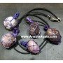 Amethyst Netted Tumble Pendant With Cord - Handcrafted Gemstone Jewelry