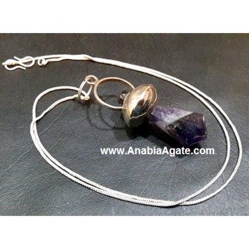 Amethyst Pencil Pendant With Chain