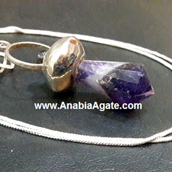 Amethyst Pencil Pendant With Chain