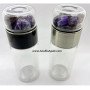Amethyst Tumble Stone Water Bottle - Natural Crystal Healing Water