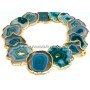 Aqua Green Agate Plated Coasters - Elegant Home Decor Accessories
