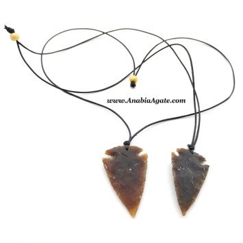 Fancy Jasper Arrowhead Necklace with Adjustable Cord - Unique Bohemian Jewelry