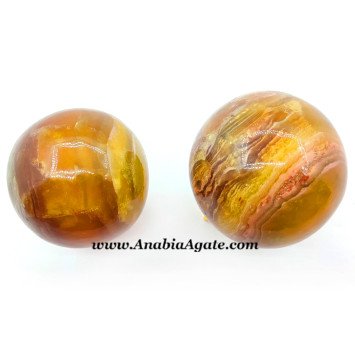 Banded Yellow Fluorite Ball